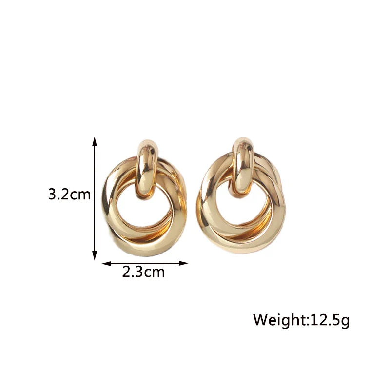 Twist Stud Earrings Gold Color Metal Women Earrings Rotating Spiral Unusual Earrings for Ladies European Jewelry-Dollar Bargains Online Shopping Australia