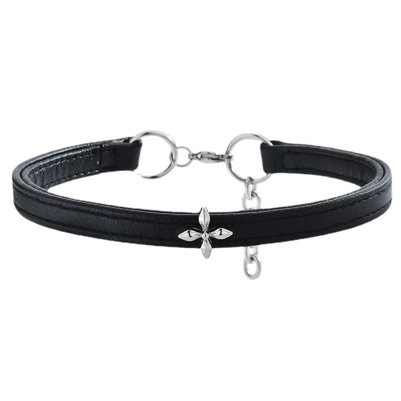 Vintage Luxury Cross Necklace For Women Fashion Punk PU Leather Choker Collar Chain Jewelry Cool Stuff Couple Accessories-Dollar Bargains Online Shopping Australia