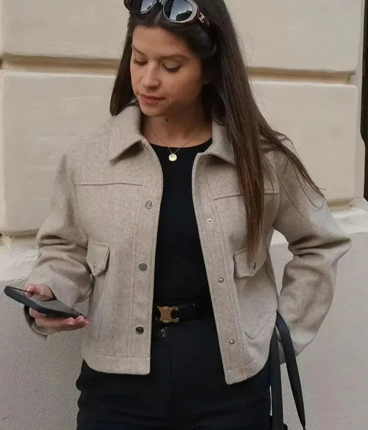 Jackets Womens Autumn Fashion Solid Front Pockets Button Long Sleeve Jacket Elegant Woman Casual Outerwear Coat-Dollar Bargains Online Shopping Australia