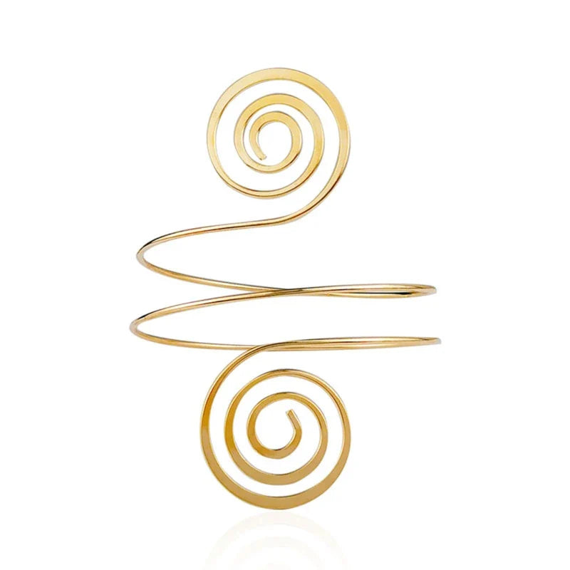 Alloy Spiral Armband Swirl Upper Arm Cuff Armlet Bangle Bracelet Egyptian Costume Accessory for Women Gold Silver Color-Dollar Bargains Online Shopping Australia