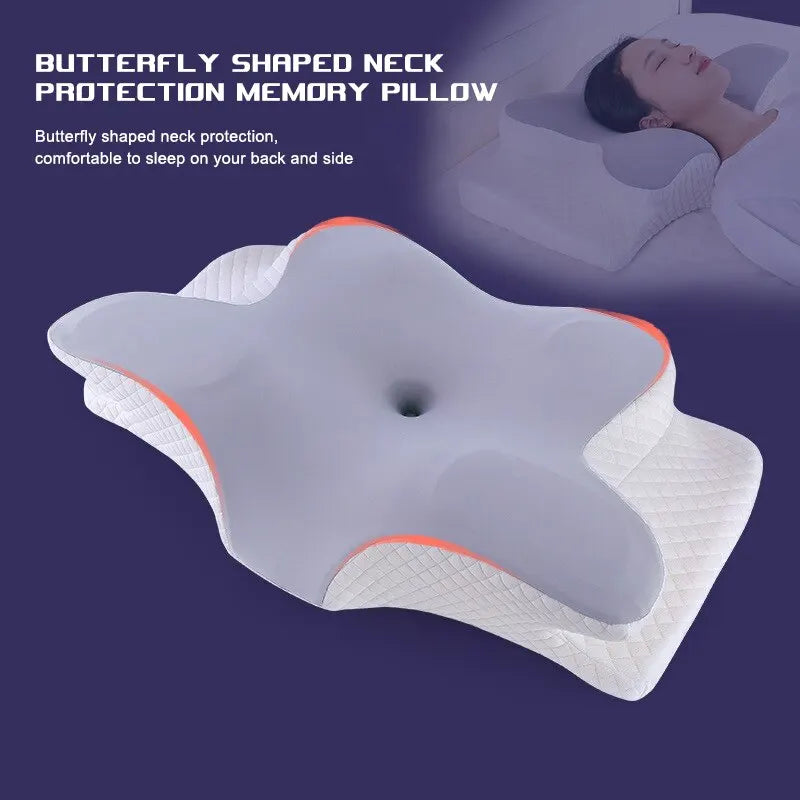 Memory Foam Pillows Butterfly Shaped Relaxing Cervical Slow Rebound Neck Pillow Pain Relief Sleeping Orthopedic Pillow Beding-Dollar Bargains Online Shopping Australia