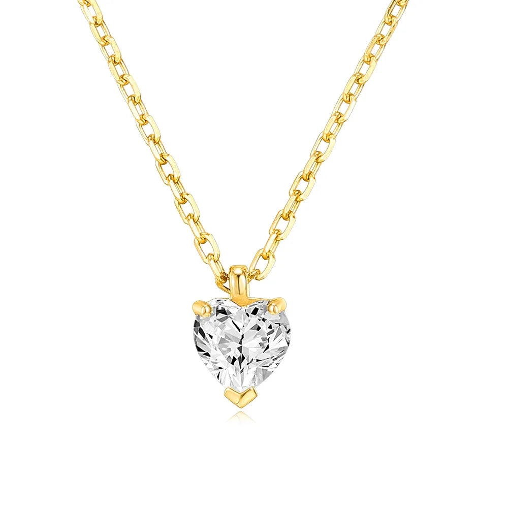 Waterdrop Crystal Pendant Necklace for Women Gold Color Geometric CZ Choker Chain on Neck-Dollar Bargains Online Shopping Australia