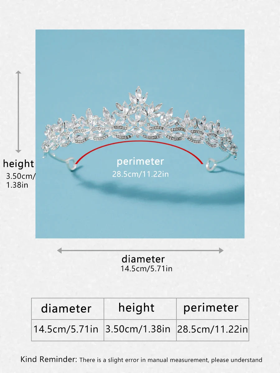 Bridal Headwear Silver-Colour Women's Fashion Wedding Crown Birthday Tiaras