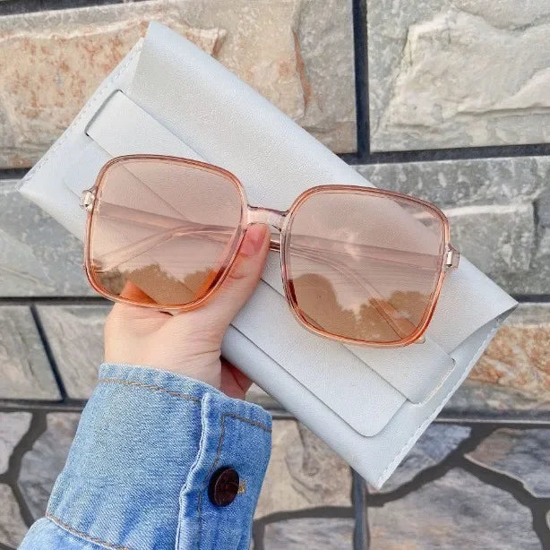 Gradient Sunglasses Female Ins Big Box Fashion Retro Square Sunglasses-Dollar Bargains Online Shopping Australia
