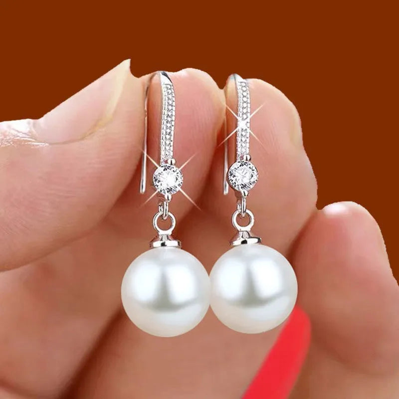 Exquisite Fashion Silver Color Water Imitation Pearls Drop Earrings for Women Shiny-Dollar Bargains Online Shopping Australia
