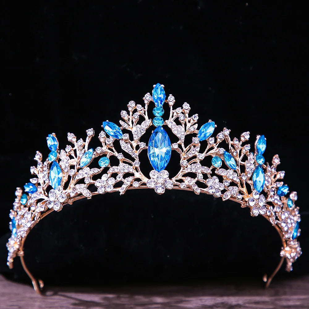 Vintage Princess Queen Bridal Crown Headwear Crystal Tiara For Women Wedding Crown Hair Dress Accessories Jewelry