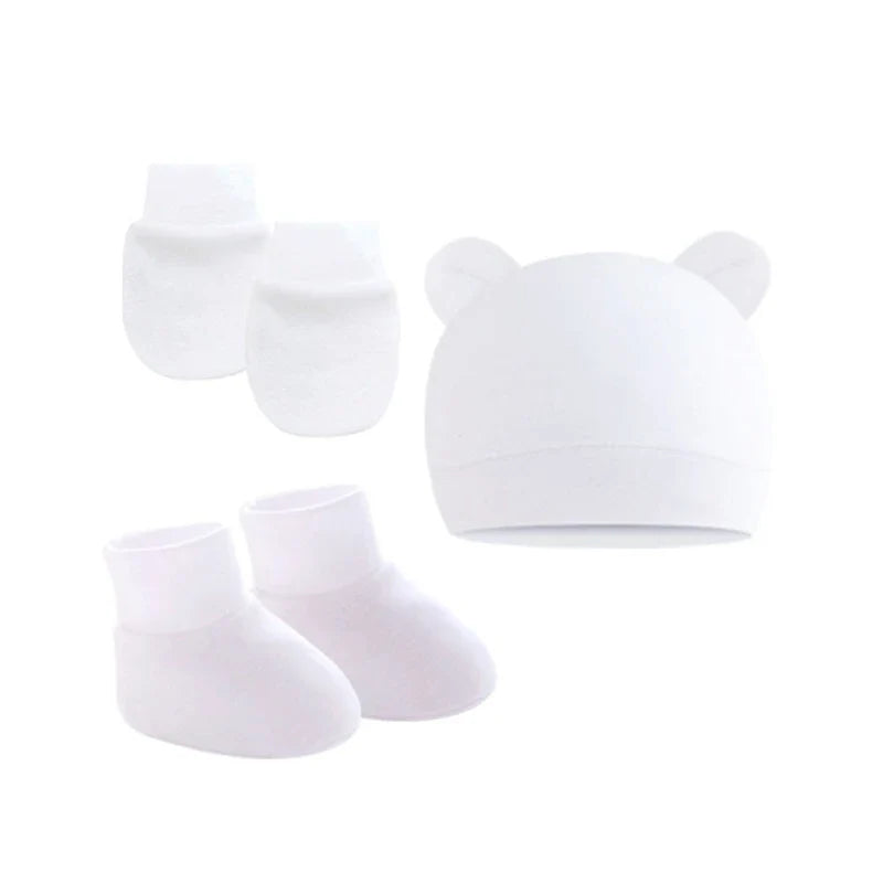 Newborn Hat Gloves Socks Set for Baby Boy Girl Cotton Fall Casual Photography Props Soft Headwear Infant Nightcap-Dollar Bargains Online Shopping Australia