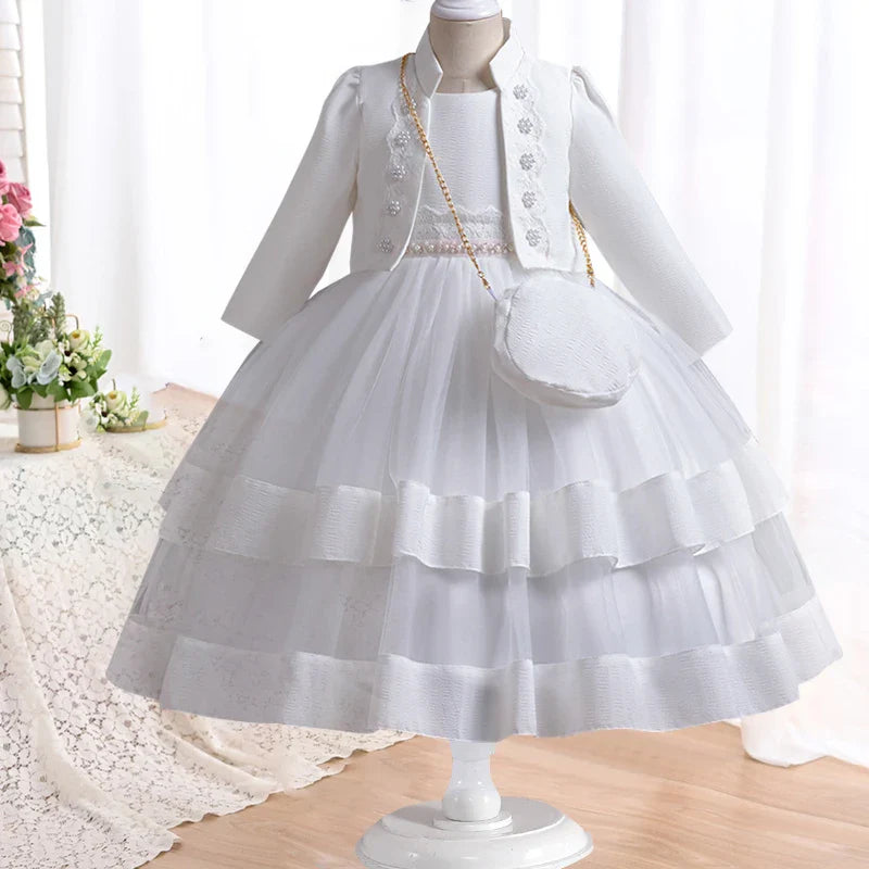 Dress Long sleeved Birthday Party Elegant Evening Dress Performance Fluffy Girl Princess Dress-Dollar Bargains Online Shopping Australia