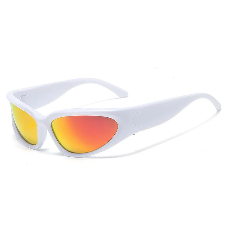 Fashion Wrap Around Cyber Y2K Sunglasses Women Silver Oval Shades Sports Cycling Sun Glasses Aesthetic Eyewear for Men Outdoor-Dollar Bargains Online Shopping Australia
