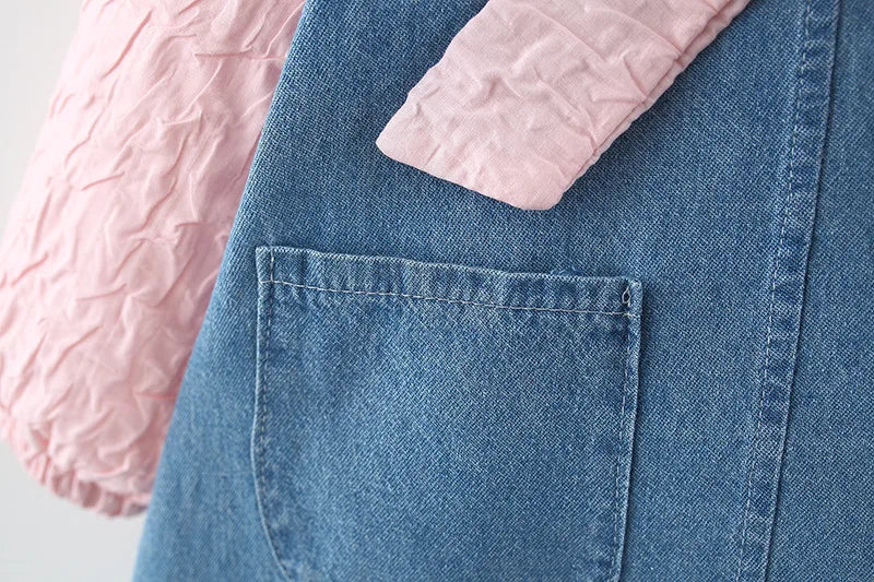 Newborn baby Girls Spring fall clothes Outfits Bow Denim Dress costume for toddler baby Girl cloth 1 year Birthday Dresses dress-Dollar Bargains Online Shopping Australia