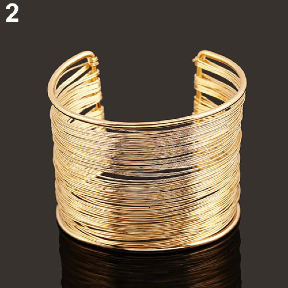 Fashion Women's Arm Cuff Bangle Bracelet Multilayer Metal Wires Strings Open Bangle Wide Cuff Bracelet Bangle For Women-Dollar Bargains Online Shopping Australia