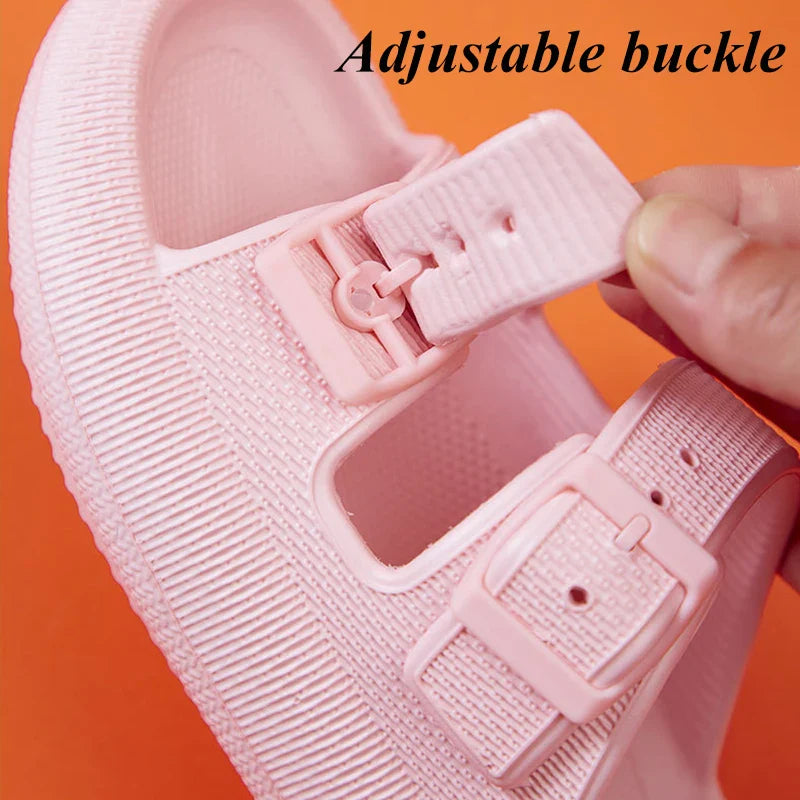 Thick Platform Cloud Slippers Women Fashion Buckle Soft Sole Pillow Slides Sandals Woman Beach Non-Slip Flip Flops-Dollar Bargains Online Shopping Australia