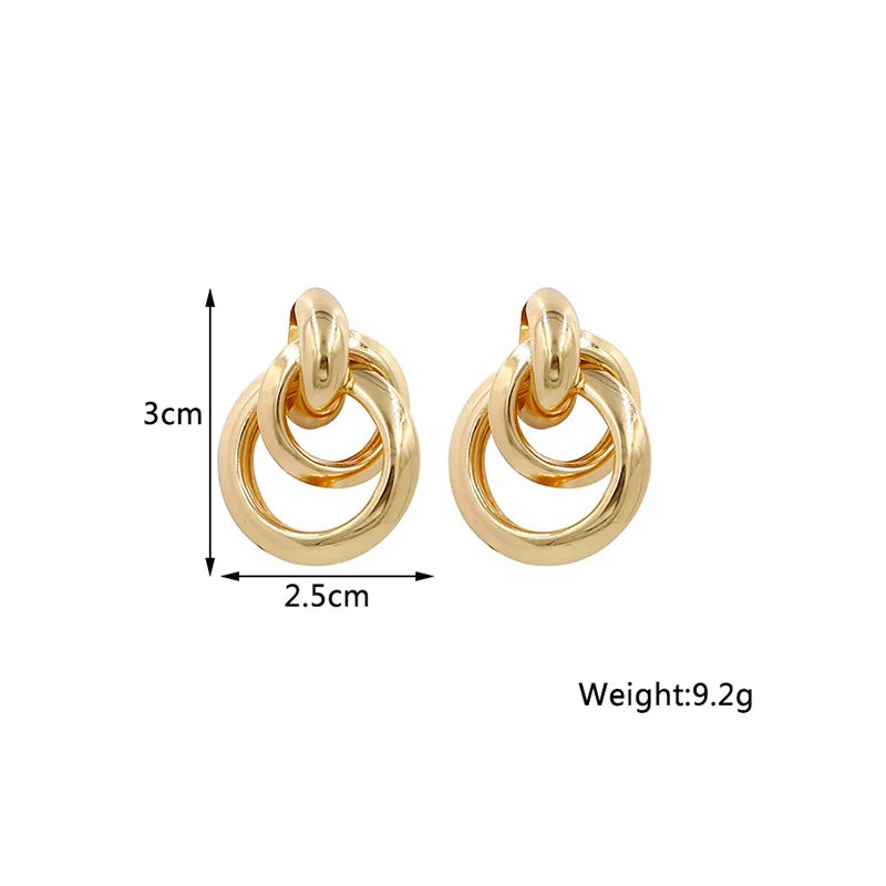 Twist Stud Earrings Gold Color Metal Women Earrings Rotating Spiral Unusual Earrings for Ladies European Jewelry-Dollar Bargains Online Shopping Australia