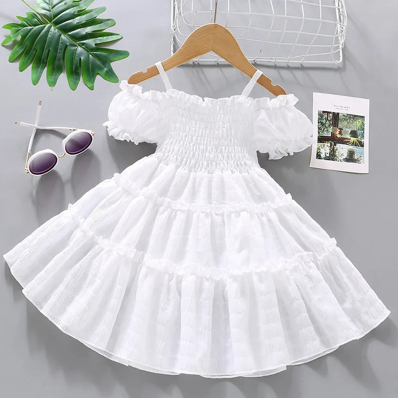Girls Dress Style Bud Sleeve Splicing Cake Skirt For Kid Princess Skirt-Dollar Bargains Online Shopping Australia