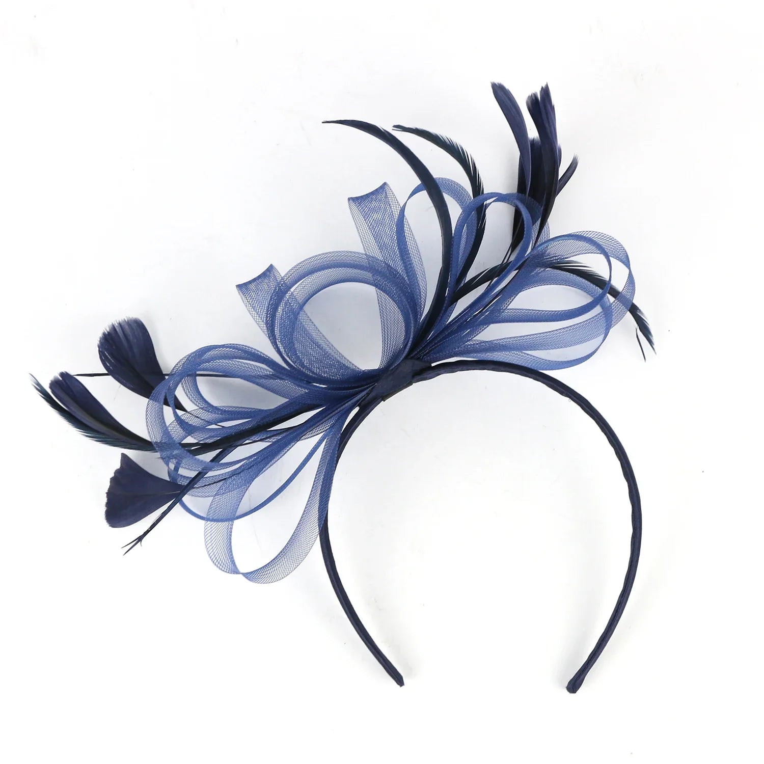 Women Chic Fascinator Hat Cocktail Wedding Party Church Headpiece Fashion Headwear Feather Hair Accessories Bride Hairpin