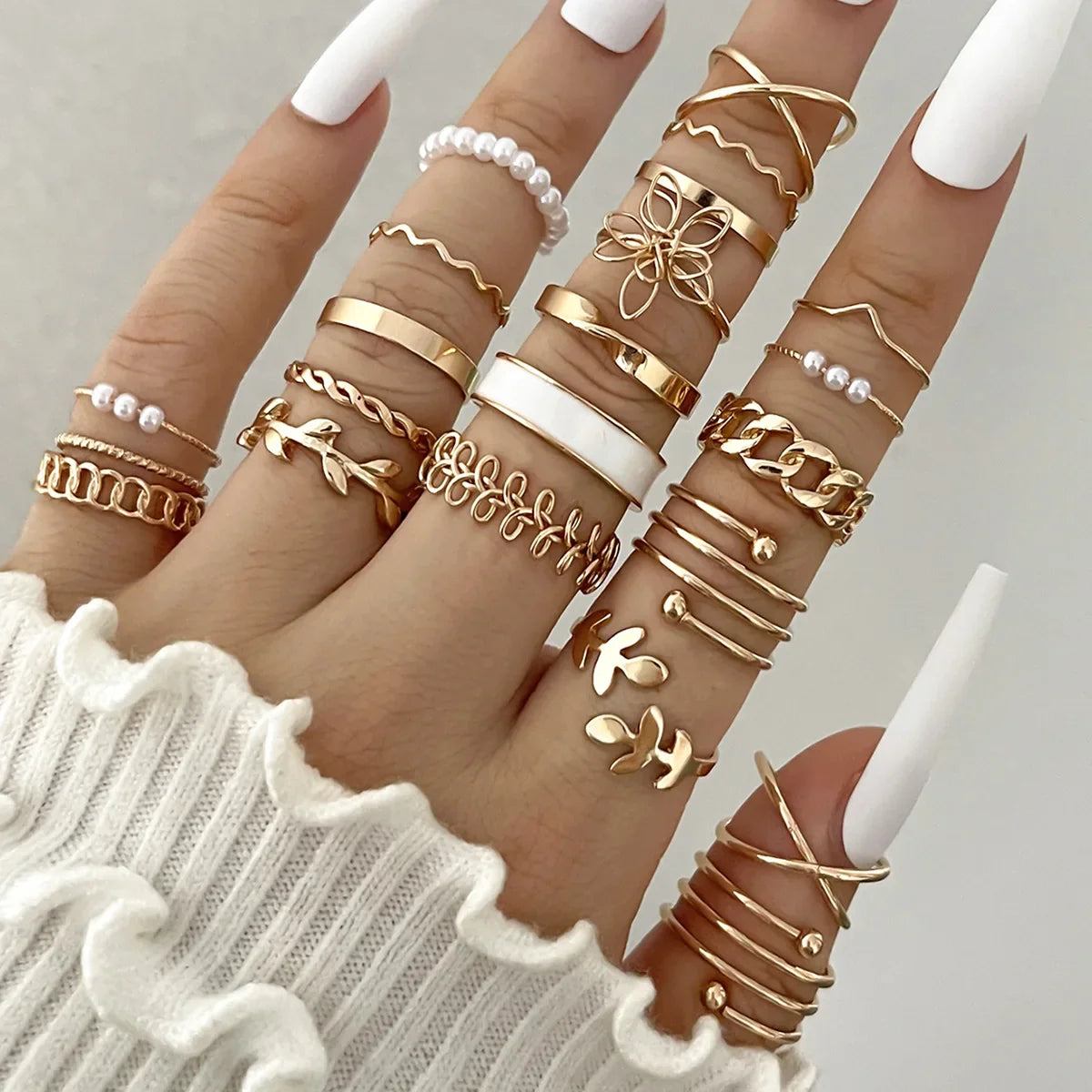 Silver Color Geometric Knuckle Rings Set For Women Eye Cross Sun And Moon Leaf Charm Finger Ring Female Boho Party Jewelry-Dollar Bargains Online Shopping Australia