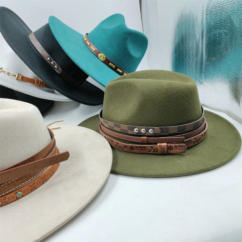 Hat Minimalist Belt Accessories Straw Hat Accessories Men's and Women's Hat Belt Fedora Hat Fashion Decoration