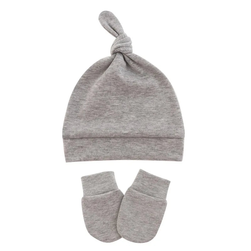 Newborn Baby Hat With Gloves Cotton Bonnet Baby Beanie For Girls Spring Soft Infant Cap Boy Toddler Accessories Gift-Dollar Bargains Online Shopping Australia