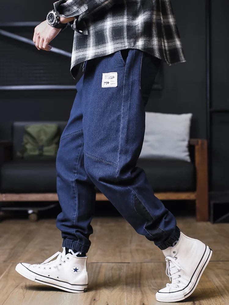 Jeans Men Loose Joggers Streetwear Harem Jeans Cargo Pants Ankle-Length Denim Trousers-Dollar Bargains Online Shopping Australia