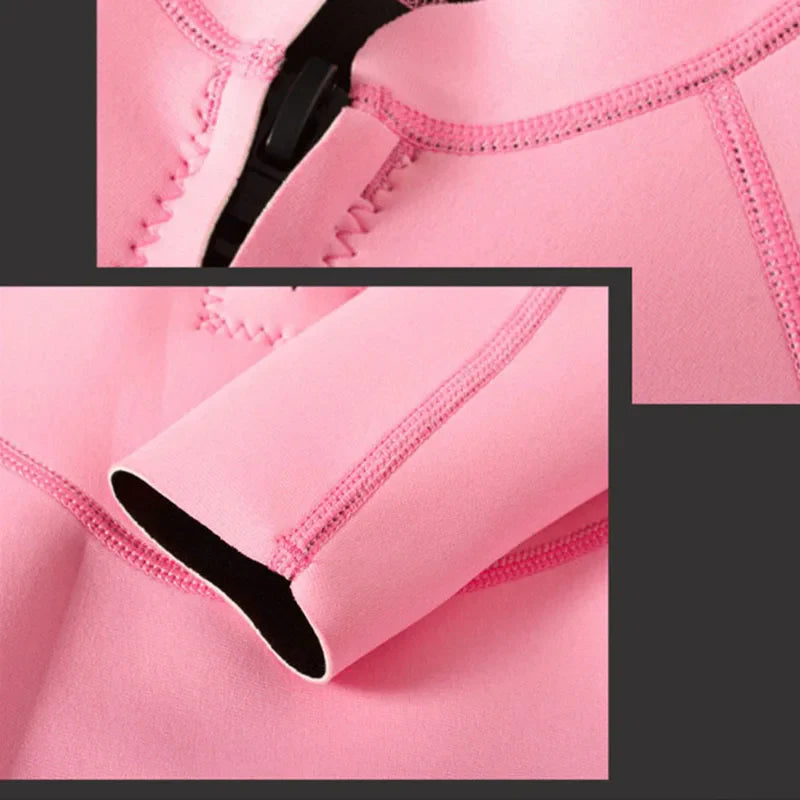 Woman Diver Diving Suit 2mm Neoprene Diving Equipment Pink Long Sleeve Bikini Swimsuit Women