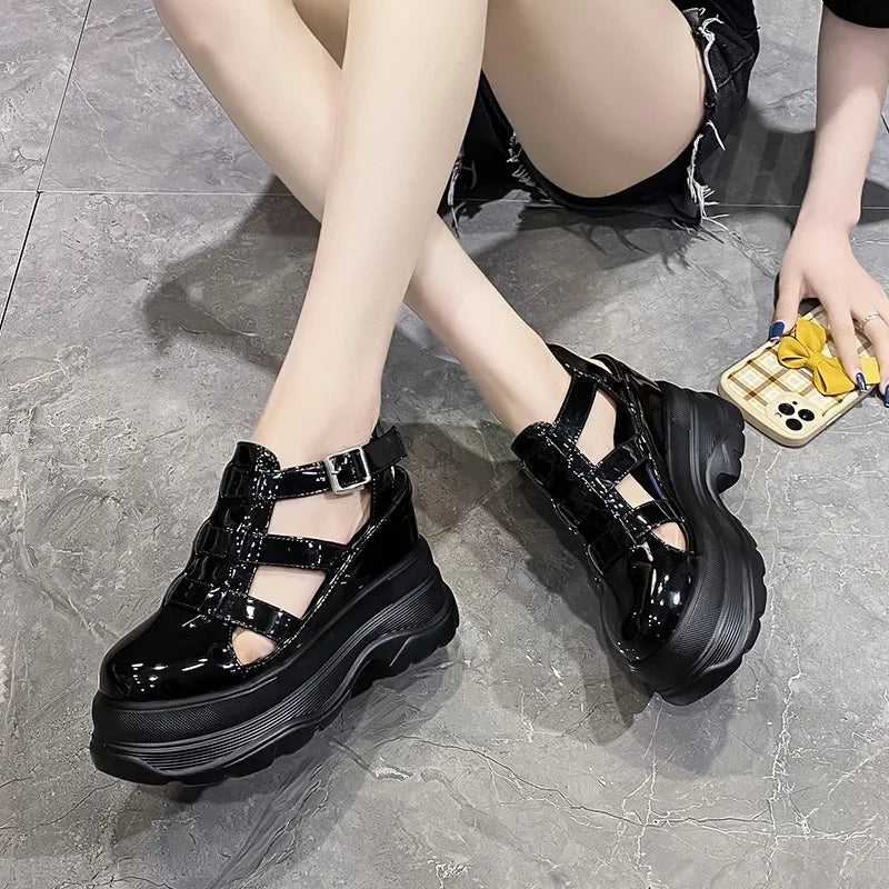 High Platform Sandals New Summer Hidden Heel Casual Mules Shoes Female Outside Beach Slipper Breathable Chunky Sneakers