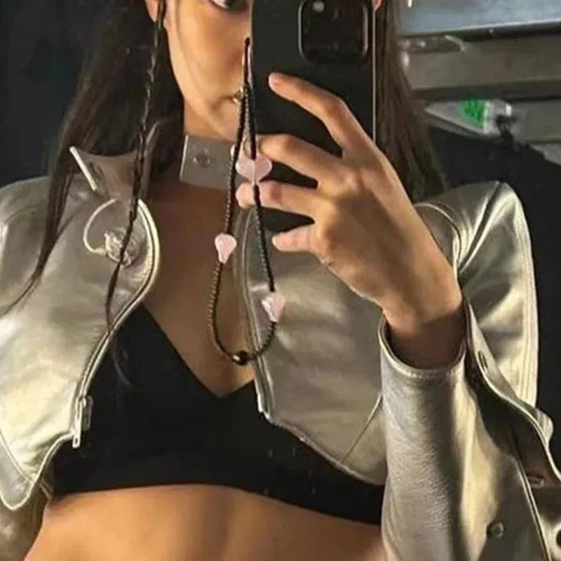 Simple Pink Bear Heart Strawberry Bowknot Flower Acrylic Imitation Pearl Beaded Phone Chain for Women Girls Sweet Accessories-Dollar Bargains Online Shopping Australia