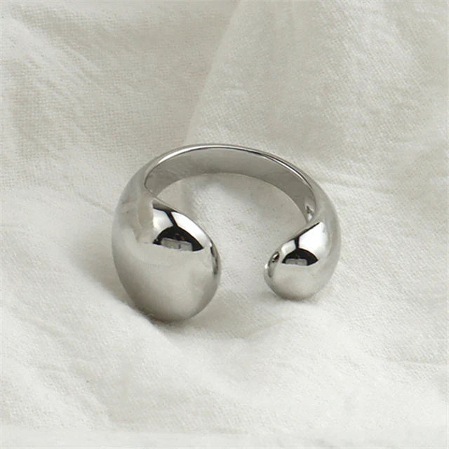 Glossy Wide Version Gold Color Plated Exaggerated Metal Rings Open Adjustable Ring for Women Men Jewelry-Dollar Bargains Online Shopping Australia