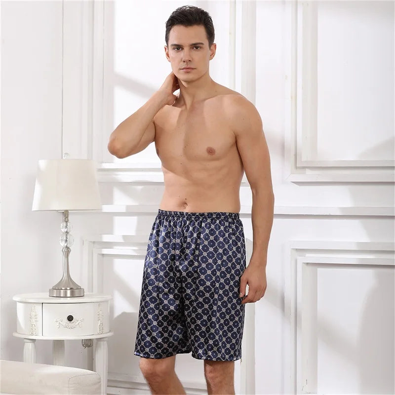 Men Casual Home Nightwear Satin Pajamas Shorts Pyjamas Sleep Bottoms Boxers Short Pants Lounge Homewear-Dollar Bargains Online Shopping Australia
