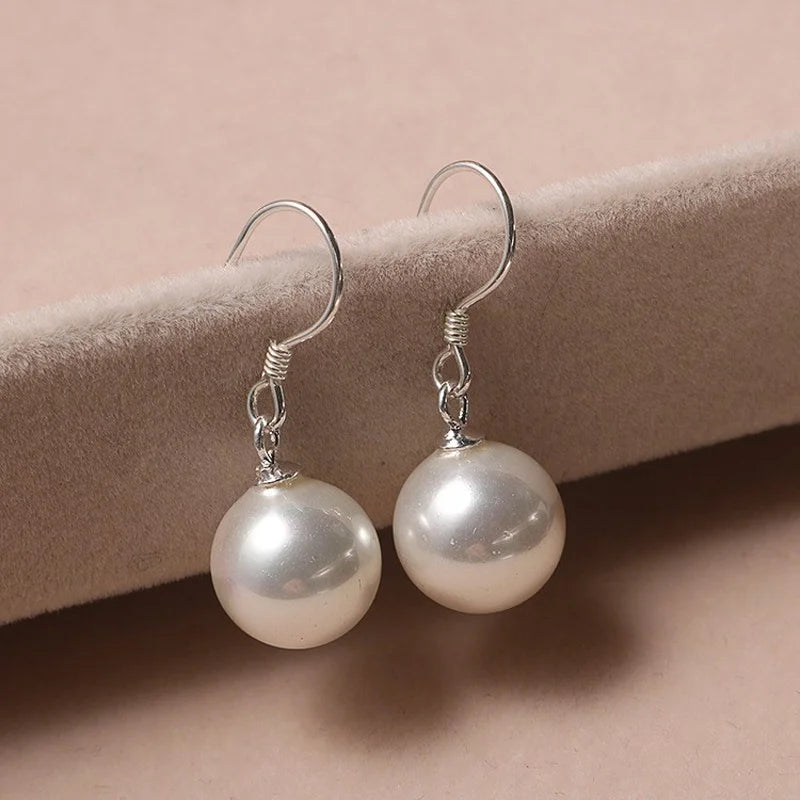 Women's Water Drop Imitation Pearl Earrings Round Oval Wedding Jewelry Birthday Gifts