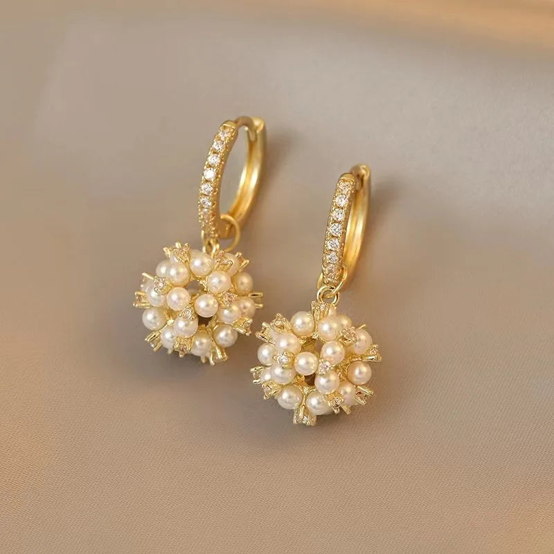 Simple Temperament Circle Pearl Earrings Fashion Small Versatile Earrings Women's Jewelry-Dollar Bargains Online Shopping Australia