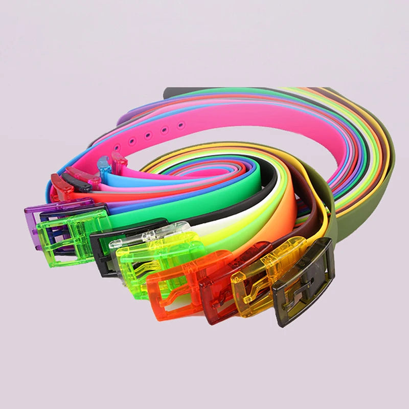 Candy Type Fashion Men And Women Lovers General Belt Silica Gel Belt Plastic Belt Defence Allergy Environmental Protection Belt