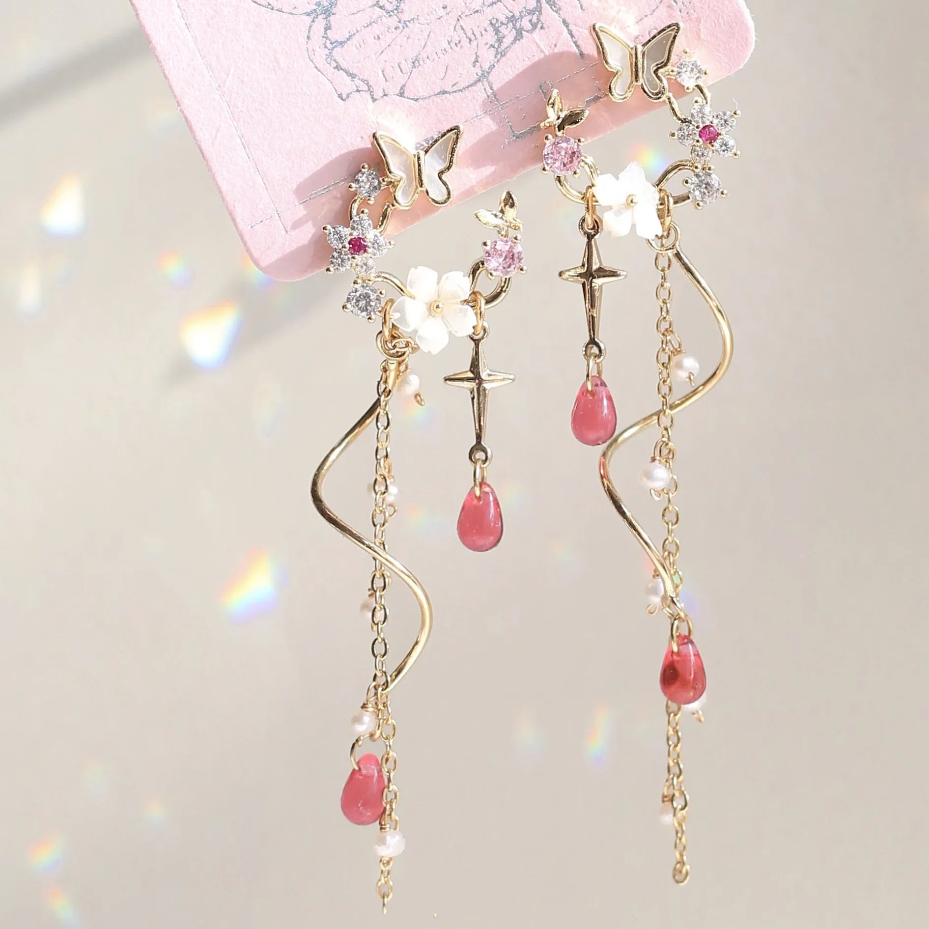 Flower Butterfly Long Tassel Earrings for Women Fashion Personality Cute Summer Daily Accessories Party Jewelry Birthday Gift-Dollar Bargains Online Shopping Australia