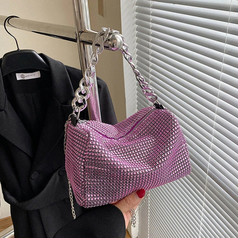 Full Rhinestone Shoulder Bags Bling Diamond Crossbody Bag Women Wedding Party Handbags Fashion Shoulder Purses New Chains Bags-Dollar Bargains Online Shopping Australia