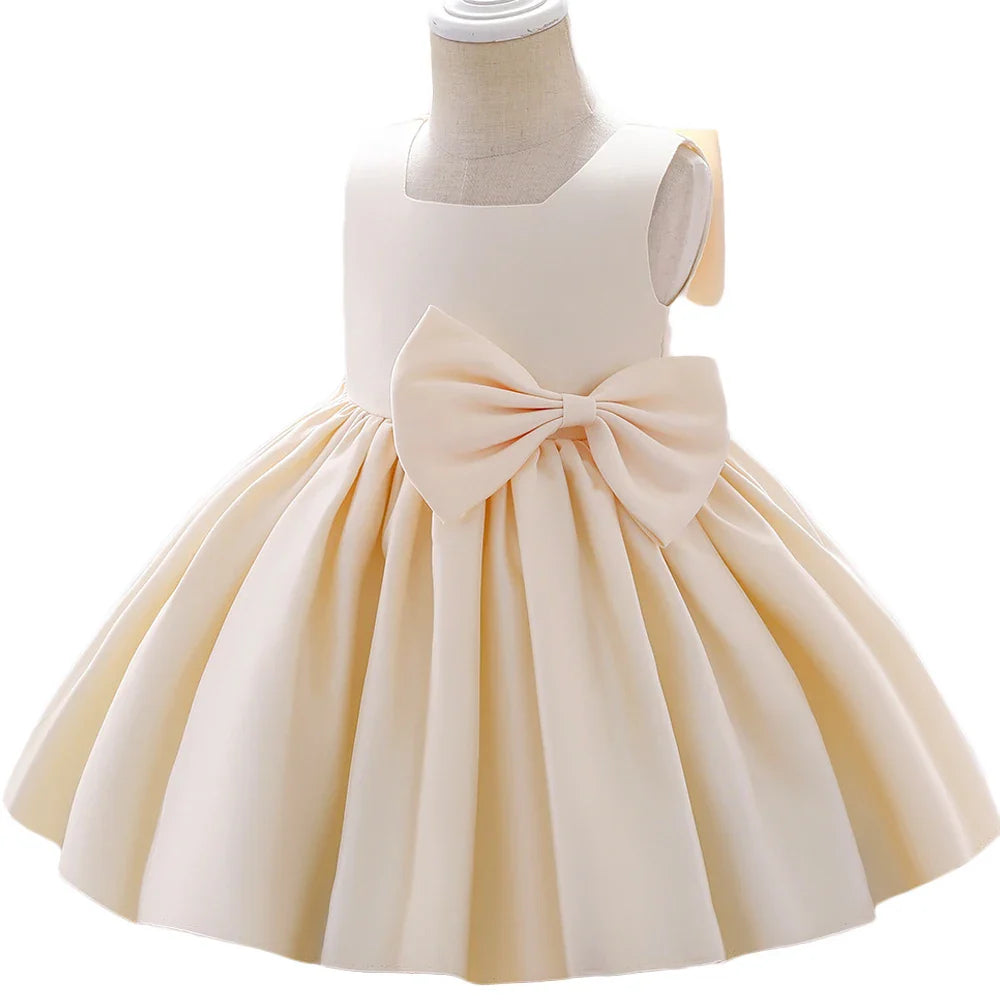Flower Baby Girls Wedding Birthday Bownot Dresses Clothing Toddler Kids Princess Party Ball Gown Dress Costume-Dollar Bargains Online Shopping Australia