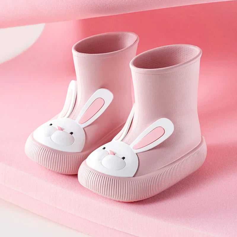 Children Rain Boots Cartoon Rain Shoes Waterproof Boys Girls Non-Slip Rubber Shoes Rabbit Bear Baby Boots-Dollar Bargains Online Shopping Australia