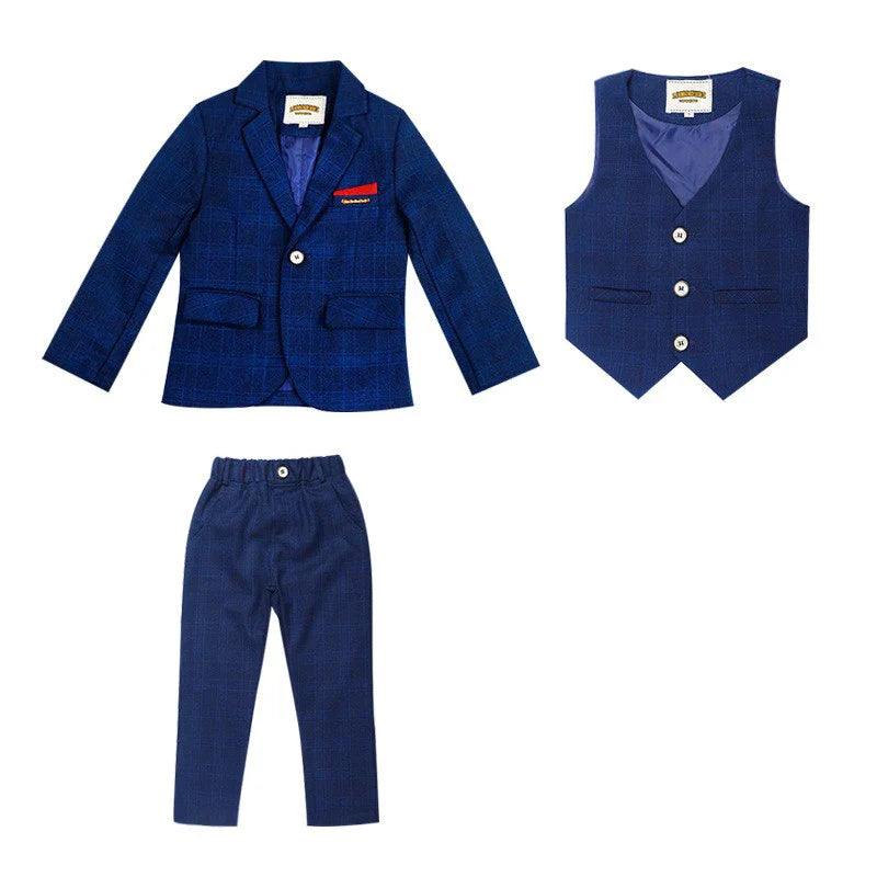 Baby Boys Wedding Party Costumes Blazer Vest Pants Children's Formal Suits Baptism Dress Kids Teenage Ceremony Suit Clothes Set