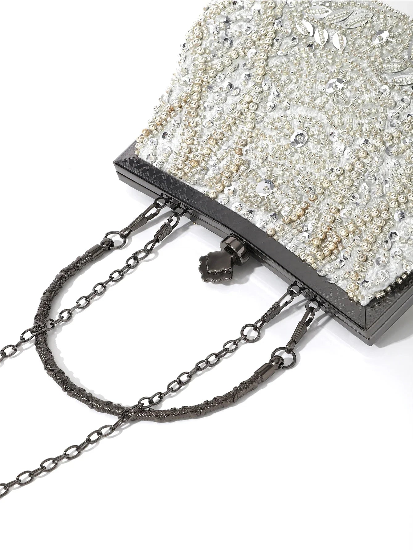 vintage Heavy industry embroidery flower beaded hand-held evening bag for party