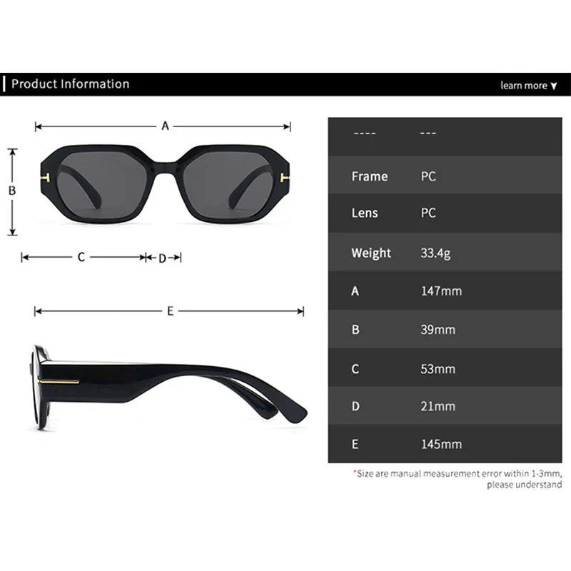 Square Sunglasses Women Retro Black Eyewear Shades UV400 Men Sun Glasses-Dollar Bargains Online Shopping Australia