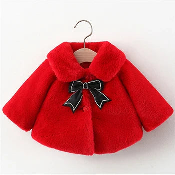 Jacket For Baby Girl Clothes Fashion Christmas Princess Cloak Autumn Warm Faux Fur Girls Coat Plush Baby Outwear-Dollar Bargains Online Shopping Australia