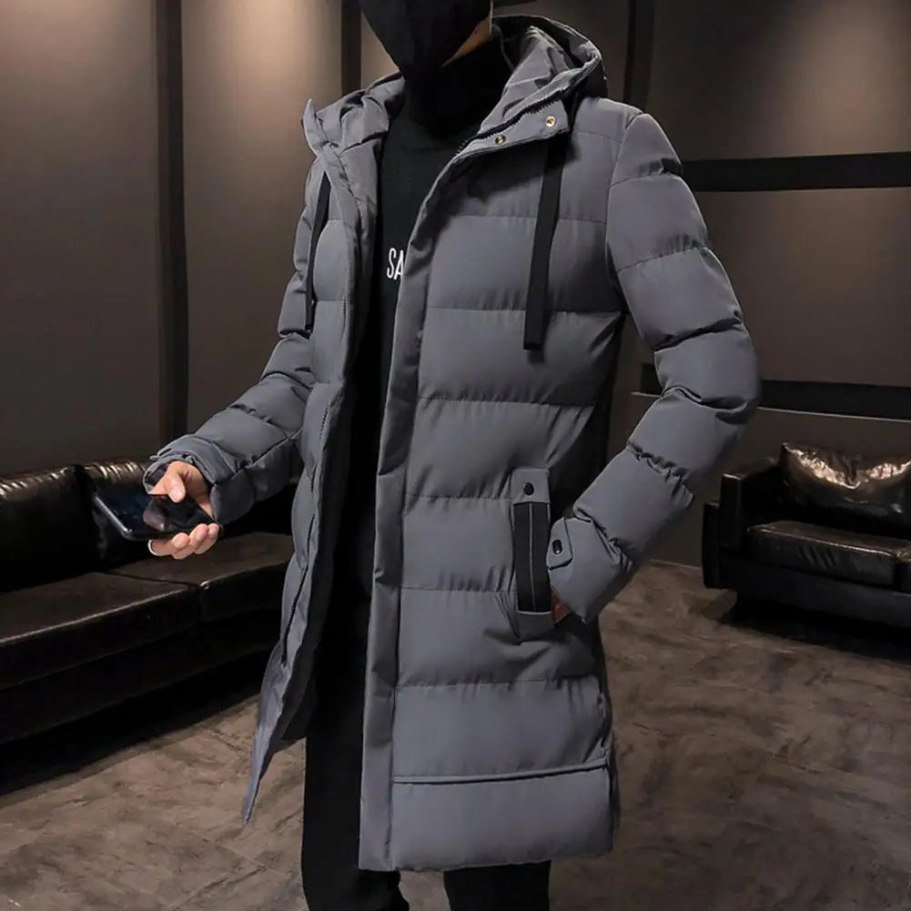 Stylish Men Jacket Super Soft Solid Color Winter Cotton Padded Zipper Windbreaker  Men Coat Windproof