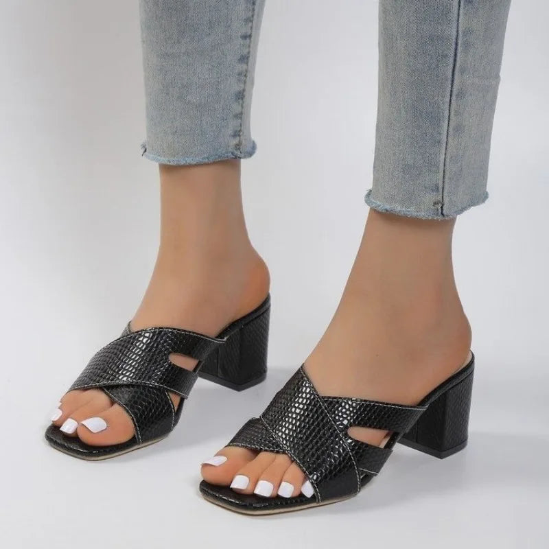Women Shoes Sexy Soft Leather Female Flipflop Slippers Summer Fashion Heels Slides Shoes for Girls Comfortable Sandals-Dollar Bargains Online Shopping Australia