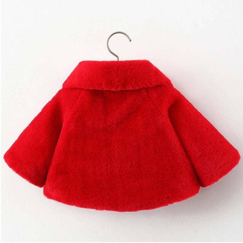 Jacket For Baby Girl Clothes Fashion Christmas Princess Cloak Autumn Warm Faux Fur Girls Coat Plush Baby Outwear-Dollar Bargains Online Shopping Australia