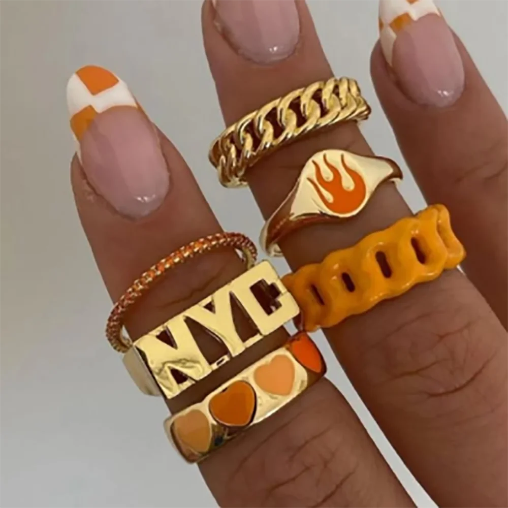 Drip Oil Love Set Ring For Women Simple Light Luxury Ladies Smiley Butterfly Jewelry Birthday Party Gifts-Dollar Bargains Online Shopping Australia