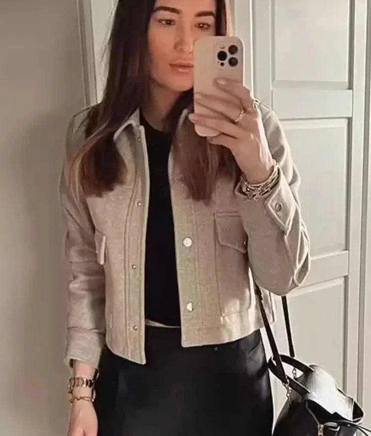 Jackets Womens Autumn Fashion Solid Front Pockets Button Long Sleeve Jacket Elegant Woman Casual Outerwear Coat-Dollar Bargains Online Shopping Australia