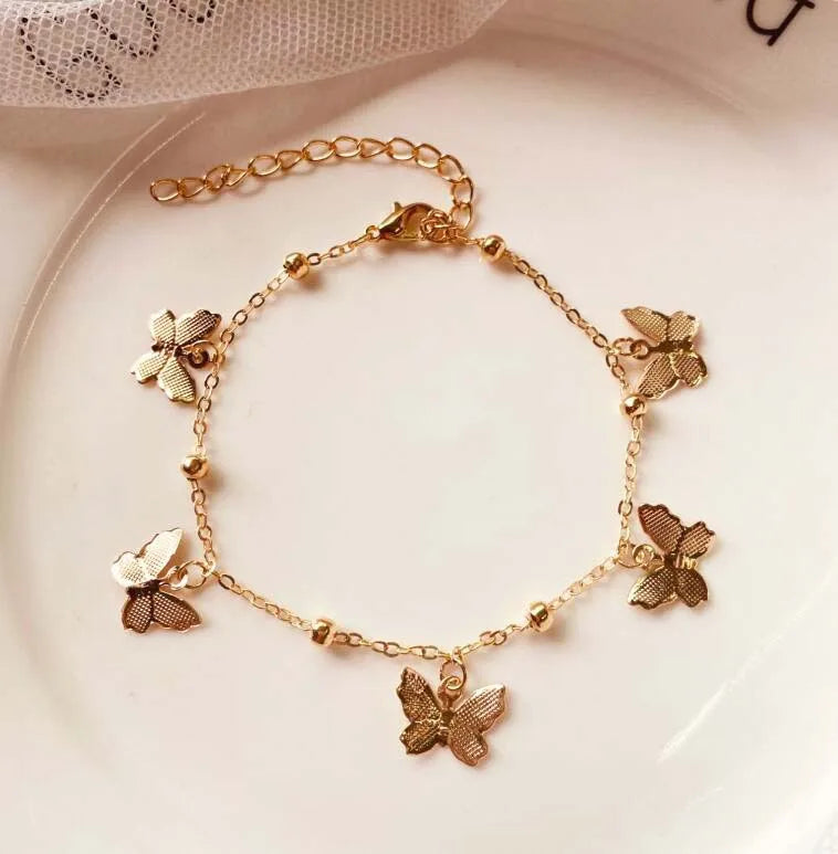 Anklets Butterfly Accessories for Women Summer Beach Ankle Foot Chain Jewelry-Dollar Bargains Online Shopping Australia