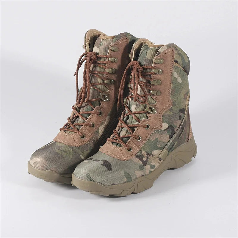 Outdoor Training Men Military Tactical Boots High-Top Desert Army Shoes Camouflage Combat Hunting Climbing Botas Hiking Shoes-Dollar Bargains Online Shopping Australia