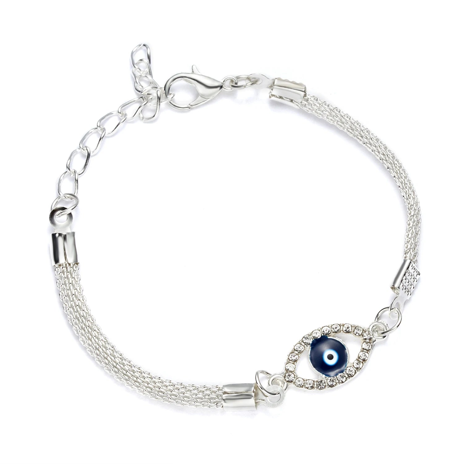 Blue Evil Eye Bracelet For Women Gold Color Silver Color Adjustable Lucky Chain Zircon Bracelet Jewelry Accessory