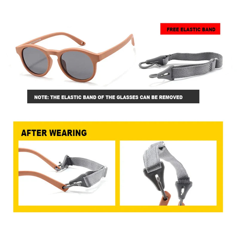 Sunglasses Adjustable Strap for Toddler Newborn Infant 0-36 Months Summer Polarized Sunglasses 100% UV Protection