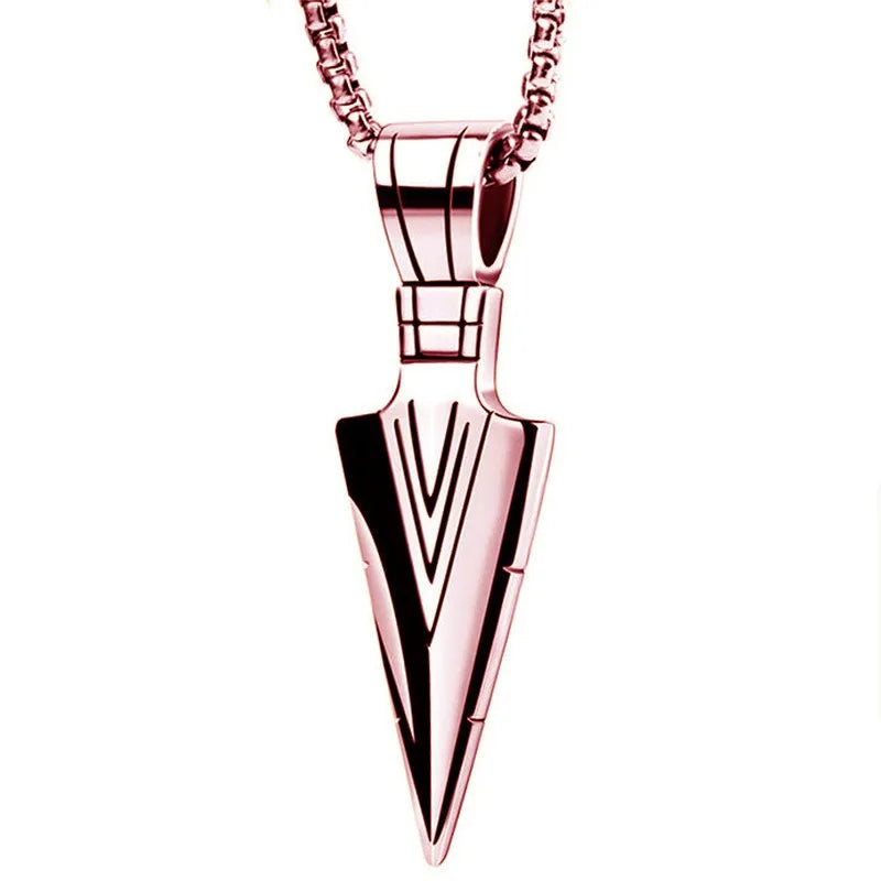 Fashion Men Triangle Arrow Necklace Indian Triangle Pendant Hip Hop Necklaces for Men Punk Jewelry Accessories Anniversary Gift-Dollar Bargains Online Shopping Australia