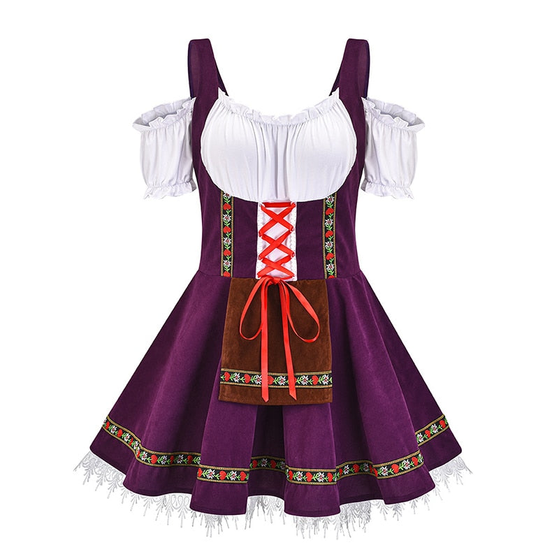 Halloween Party Dress Women Oktoberfest Costume Germany Bavarian Dirndl Beer Maid Fancy Tunic Dress Stage Costume-Dollar Bargains Online Shopping Australia